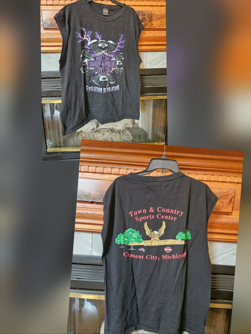 1996 Vintage Harley-Davidson Graphic Muscle Tank. Evolution Revolution. Large.
